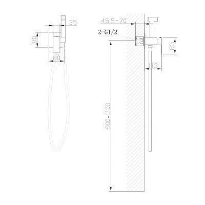 Гигиенический душ со смесителем Abber Daheim AF8226 хром