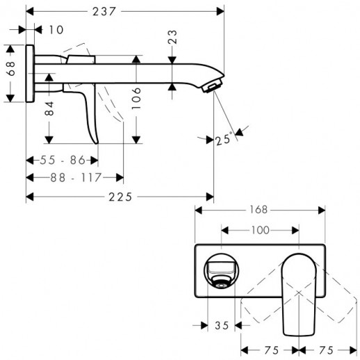 Hansgrohe Metris 31086000 смеситель для раковины (внешняя часть), хром