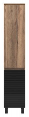 Шкаф-пенал напольный Misty Brevita Dakota левый 350x340x1650 черный, темное дерево (DAK-050350-19/02Л)