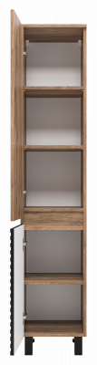 Шкаф-пенал напольный Brevita Dakota левый 350x340x1650 черный, темное дерево (DAK-050350-19/02Л)