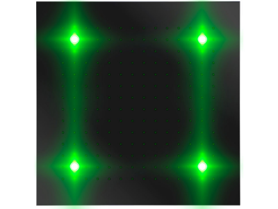 Otler Emerald ЕA42 квадратный душ с подсветкой, изумрудный, 42 х 42см