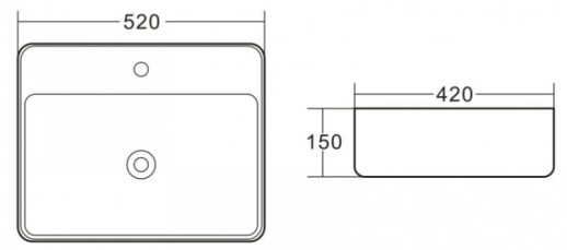 Раковина керамическая накладная прямоугольная BelBagno BB1367