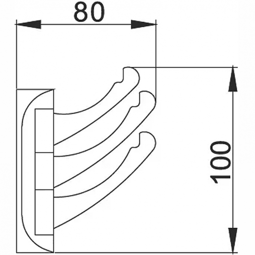 Тройной крючок Haiba HB209-3 поворотный (металл) хром