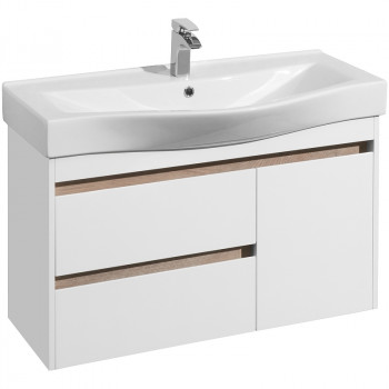 Тумба с раковиной Aquaton Нортон 100 1A2490K0NT010 подвесная белая глянцевая