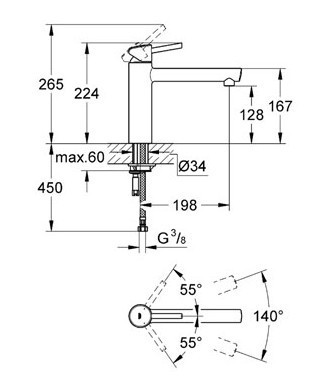 Смеситель для кухни GROHE Concetto с высоким изливом, хром (31128001)