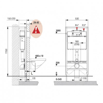 Roca Victoria 893100000 комплект унитаза и инсталляции