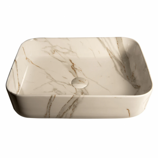 Раковина SantiLine SL-7020 накладная 50х41 см, под мрамор