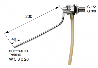 Поплавковый клапан для унитаза Remer 176 (без поплавка)