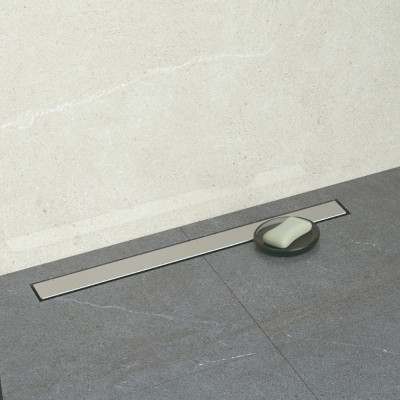 Душевой лоток Bettoserb Frameless Line 75 13701232 с решеткой хром матовый / под плитку