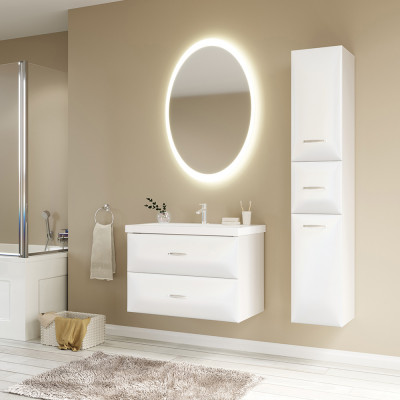 Зеркало подвесное для ванной Marka One Art 65 Light белый (У26290)