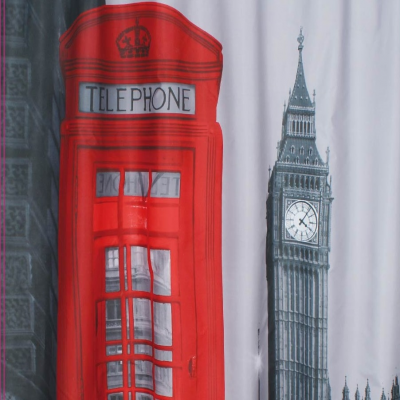 GFmark шторка для ванной ФОТОПЕЧАТЬ - города мира, 180 см x 200 см