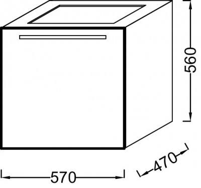 Мебель 57 см для раковины-столешницы, белый блестящий, Jacob Delafon «STRUKTURA» (EB1284-N18)