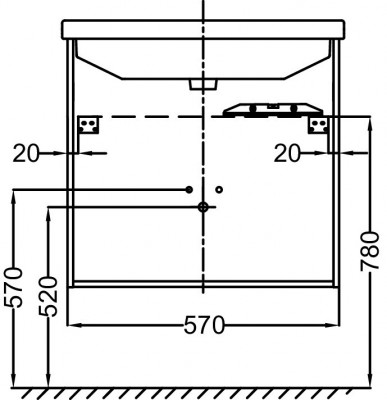 Мебель 57 см для раковины-столешницы, белый блестящий, Jacob Delafon «STRUKTURA» (EB1284-N18)