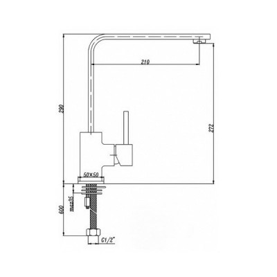 KorDi Black Line Edition KD 4405A - D19 Black/Chrome смеситель для кухни, черный матовый