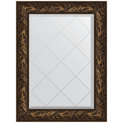 Зеркало настенное Evoform ExclusiveG 91х69 BY 4115 с гравировкой в багетной раме Византия бронза 99 мм