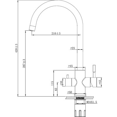 Кухонный смеситель ESKO GR 04 B черный матовый