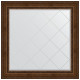 Зеркало настенное Evoform ExclusiveG 112х112 BY 4472 с гравировкой в багетной раме Состаренная бронза с орнаментом 120 мм  (BY 4472)