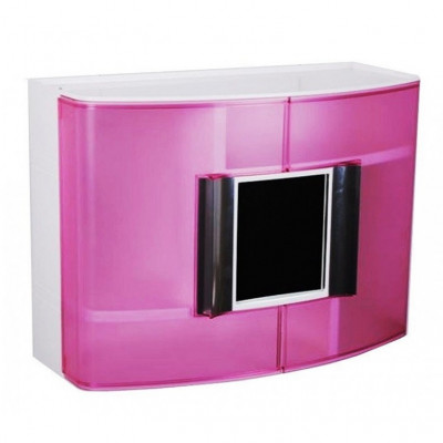 Primanova M-09322 шкафчик для ванной с зеркальцем, 17*38,5*32,5 см, прозрачно-розовый