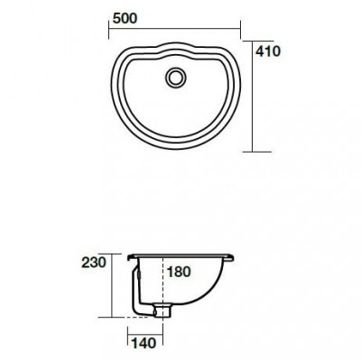 KERASAN Retro 1031bi*0 раковина встраиваемая, белая, 50 см х 41 см