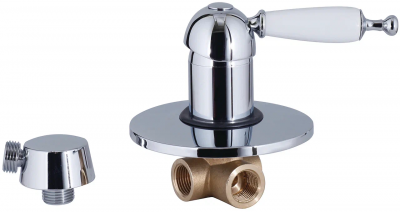 Смеситель скрытого монтажа KAISER Vincent 31017 хром (ручка белая)