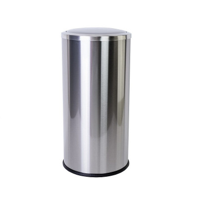 Урна для мусора Primanova хромированная матовая (30л) с вращающейся крышкой, VITA, 29.5х29.5х59 см нержавеющая сталь M-E46-30
