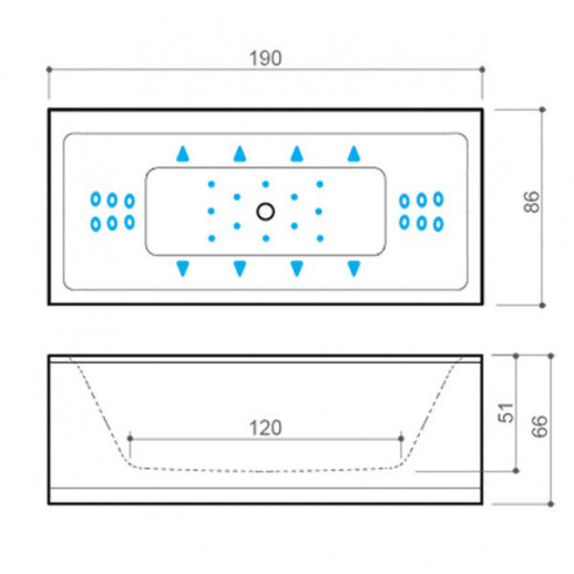 Balteco Forma 19 S1 ванна без гидромассажа, 190 см х 86 см
