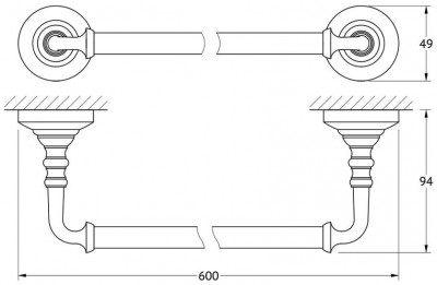 3SC Stilmar Chrome STI 013 держатель полотенца 60 см, хром