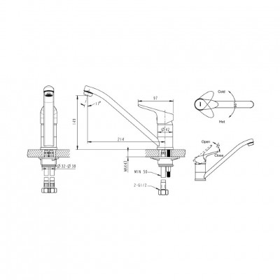 Bravat Drop F74898C-2 смеситель для кухни, хром
