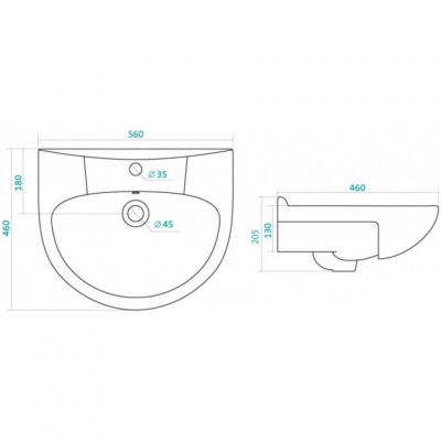 Умывальник Style Line Антик 55, белая