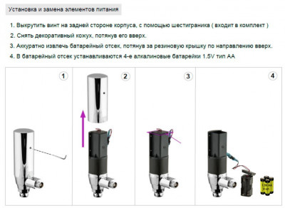 Кран Remer SE 33 для писсуара, сенсорный, хром
