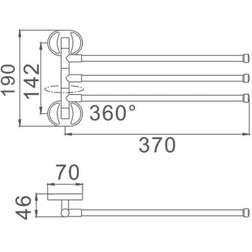 Полотенцедержатель Haiba HB1913 поворотный (металл) хром