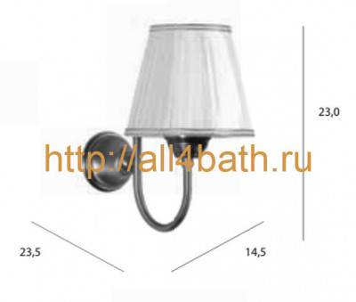 Tiffany World Harmony TWHA029 bi/br + TWHA14-01.50 bi/oro светильник настенный, основание: бронза/белый, абажур: белый золото