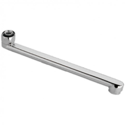 Излив для смесителя Haiba HB35F-2 F-образный с большой гайкой (латунь) хром