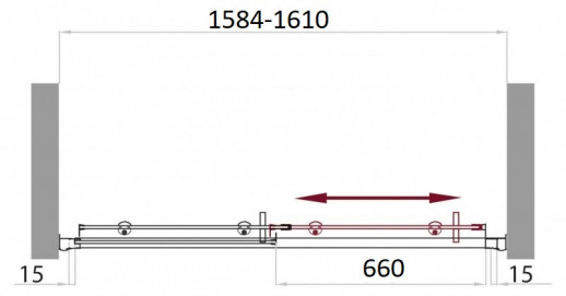 Душевая дверь в нишу BelBagno UNO-BF-1-160-C-Cr