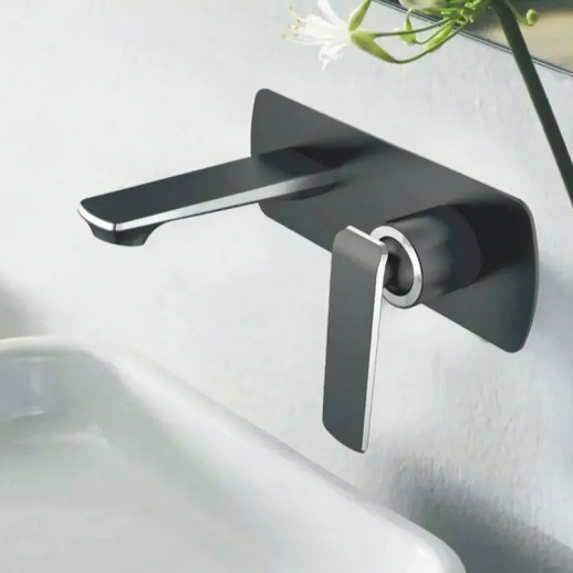 Встраиваемый смеситель для раковины Haiba HB80548-7 (латунь) черный, хром