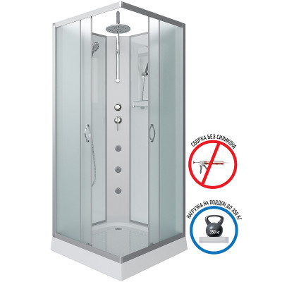 Душевая кабина Niagara Classic 90х90 NG-1101-14BKTG с гидромассажем квадратная