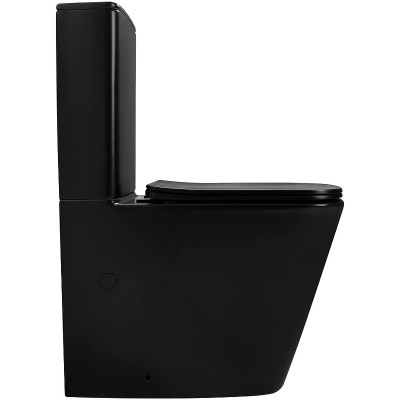 Унитаз напольный компакт Abber Rechteck AC1210TMB черный матовый с бачком микролифт