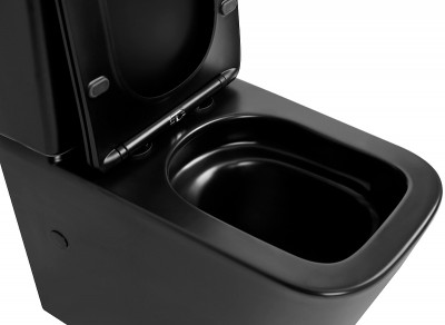 Унитаз напольный компакт Abber Rechteck AC1210TMB черный матовый с бачком микролифт