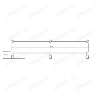 WasserKRAFT K-014 борт для полочек, хром