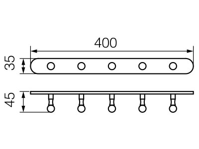 VERAGIO GIALETTA BRONZO VR.GIL-6438.BR планка с 5 крючками 40 см, бронза
