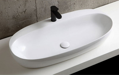 Раковина накладная Azzurra Elegance Circle 90 ELLA090440CMBI/(ECI90M bi)*1 белая овальная