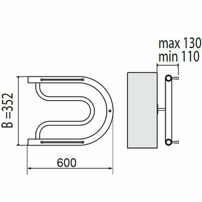 Полотенцесушитель водяной Terminus Фокстрот 320x600 4620768881244 с полкой хром