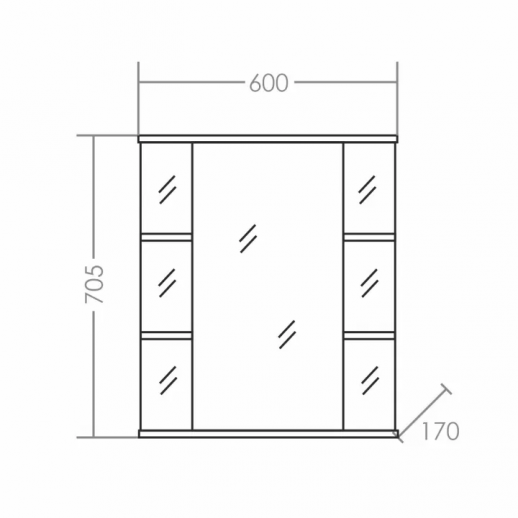 Зеркальный шкаф СаНта "Герда-600" фацет, белый