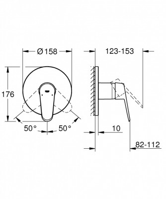 Смеситель для душа GROHE Eurodisc Cosmopolitan, хром (24055002)