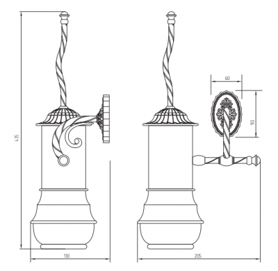 MIGLIORE Edera 16939 ершик настенный, золото