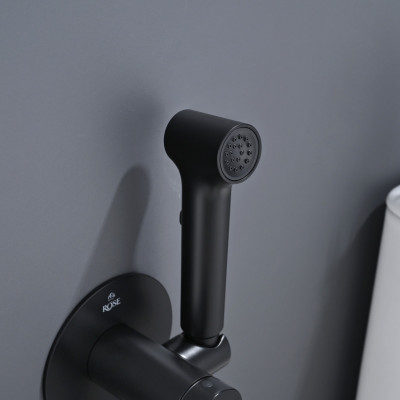 Гигиенический душ со смесителем Rose R235H, черный