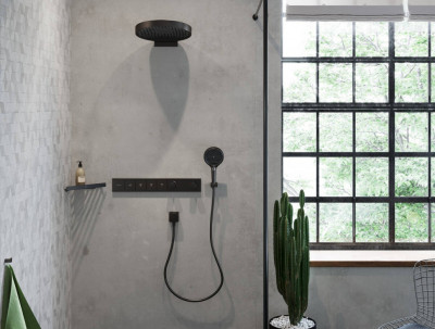 Термостатический смеситель для ванны Hansgrohe RainSelect 15382340 (черный хром )
