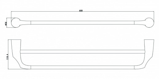 Полотенцедержатель двойной 60 см. RUSH Devon (DE75532)