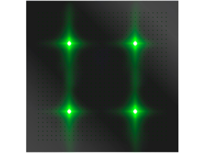 Otler Emerald ЕA82 квадратный душ с подсветкой, изумрудный, 82 х 82см