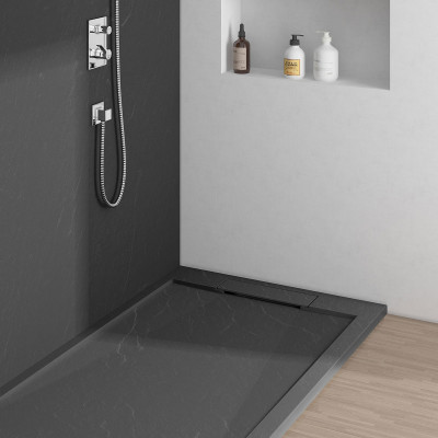 Душевой поддон Vincea искусственный камнь VST-4SRL8010A1000х800х25 антрацит прямоугольный